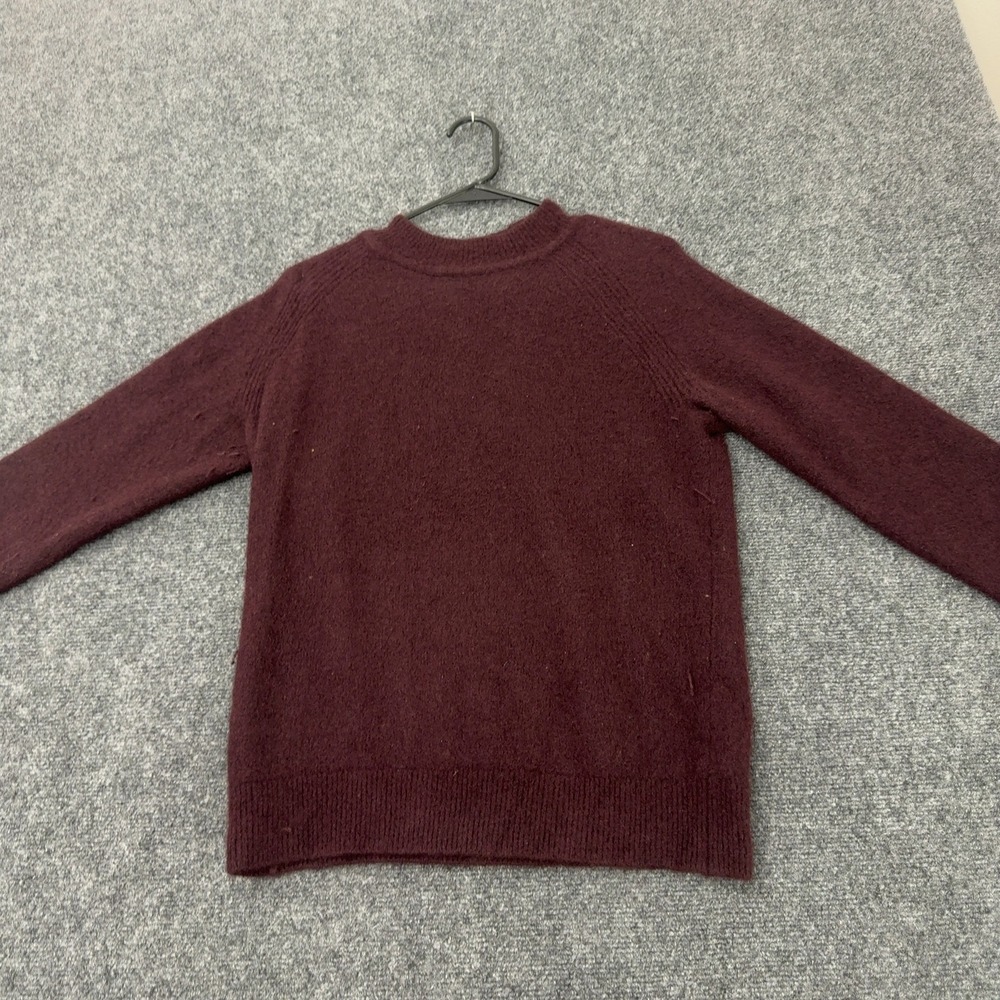 Kit and Ace Sweater M Burgundy Cashmere Blend Crewneck Minimalist Casual